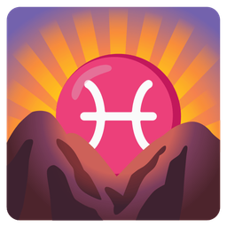 Pisces and sunrise over mountains