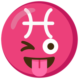 Pisces and Winking face with tongue