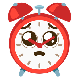 Pleading face and Alarm clock