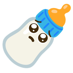 Pleading face and Baby bottle