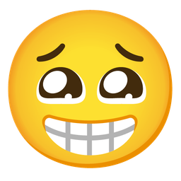 Pleading face and Beaming face with smiling eyes