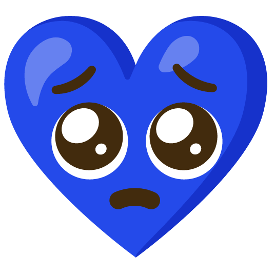 Pleading face and Blue heart