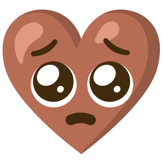 Pleading face and Brown heart