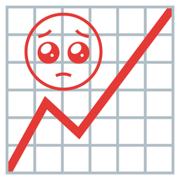 Pleading face and Chart increasing
