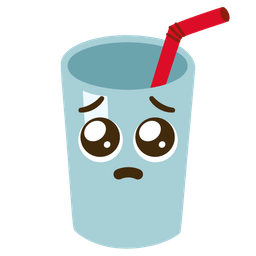 Pleading face and Cup with straw