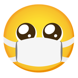 Pleading face and Face with medical mask