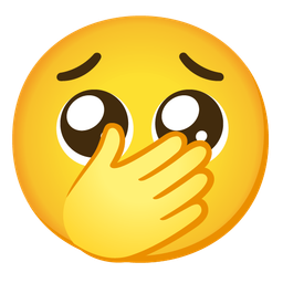 Pleading face and Face with open eyes and hand over mouth