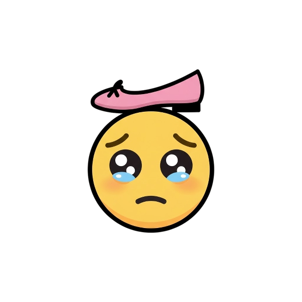 Pleading face and Flat shoe