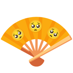 Pleading face and Folding hand fan