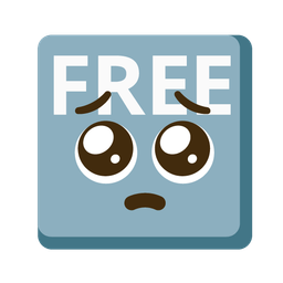 Pleading face and FREE button