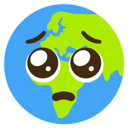 Pleading face and Globe showing Europe-Africa