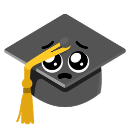 Pleading face and Graduation cap