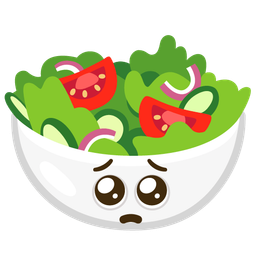 Pleading face and Green salad