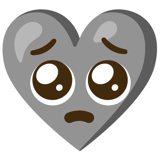 Pleading face and Grey heart