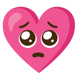 Pleading face and Heart with ribbon