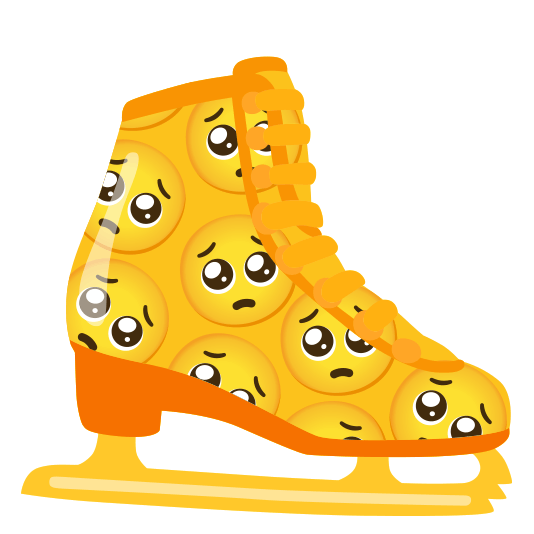 Pleading face and Ice skate