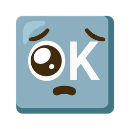 Pleading face and OK button