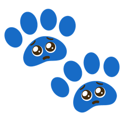 Pleading face and Paw prints