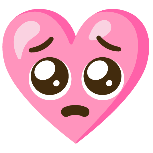 Pleading face and Pink heart