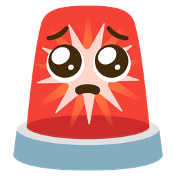 Pleading face and Police car light