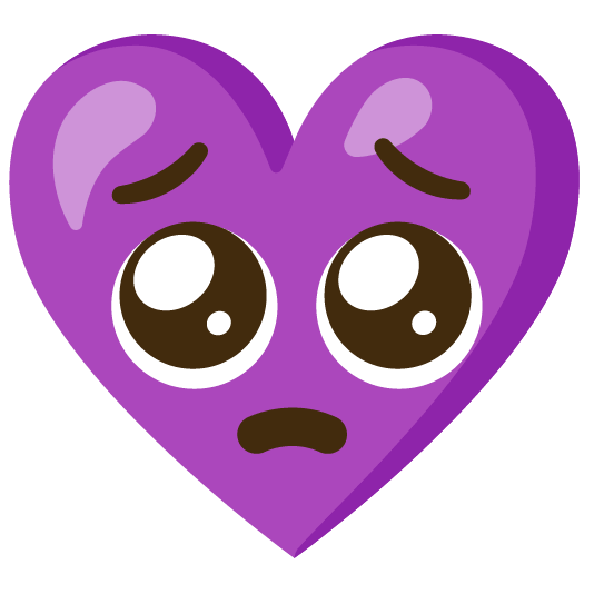 Pleading face and Purple heart