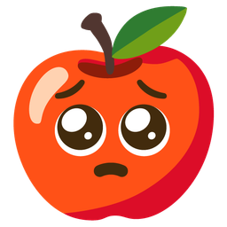 Pleading face and Red apple
