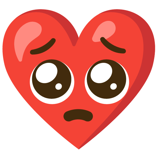 Pleading face and Red heart