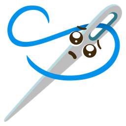 pleading face and sewing needle