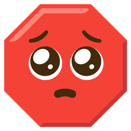 Pleading face and Stop sign
