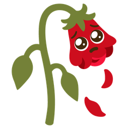 Pleading face and Wilted flower