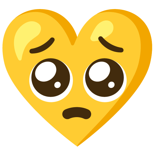 Pleading face and Yellow heart
