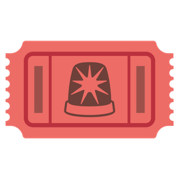 police car light and admission tickets