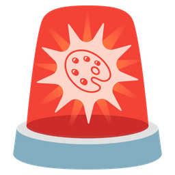 police car light and artist palette