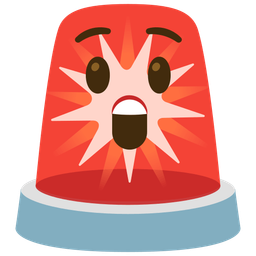 police car light and astonished face