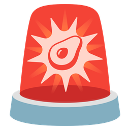 police car light and avocado