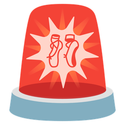 police car light and ballet shoes