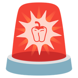 police car light and bell pepper