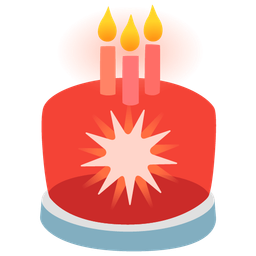 police car light and birthday cake