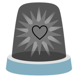 police car light and black heart