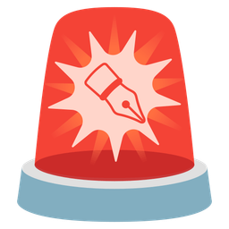 police car light and black nib