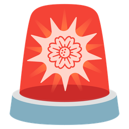 police car light and blossom