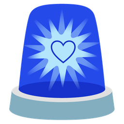 police car light and blue heart