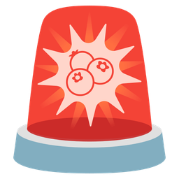 police car light and blueberries