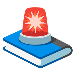 police car light and books