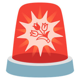 police car light and bouquet