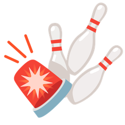 police car light and bowling