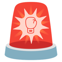 police car light and boxing glove