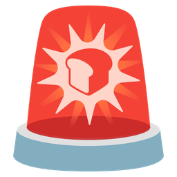 police car light and bread