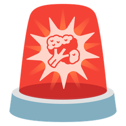 police car light and broccoli