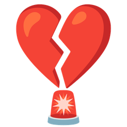 police car light and broken heart